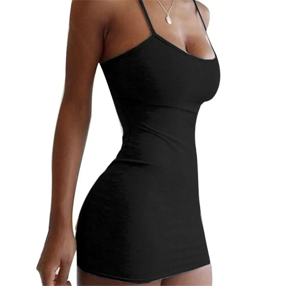 Durable Suspender Dress Skin-Friendly Easy Cleaning Fashion Sheath Dress Nylon Dress for Anniversary